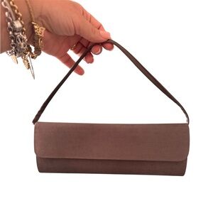 Elegant Brown Suede Clutch